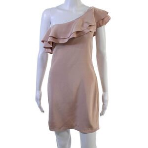 Marley Womens Sheath Dress Beige 100% Silk Short Zip Size S